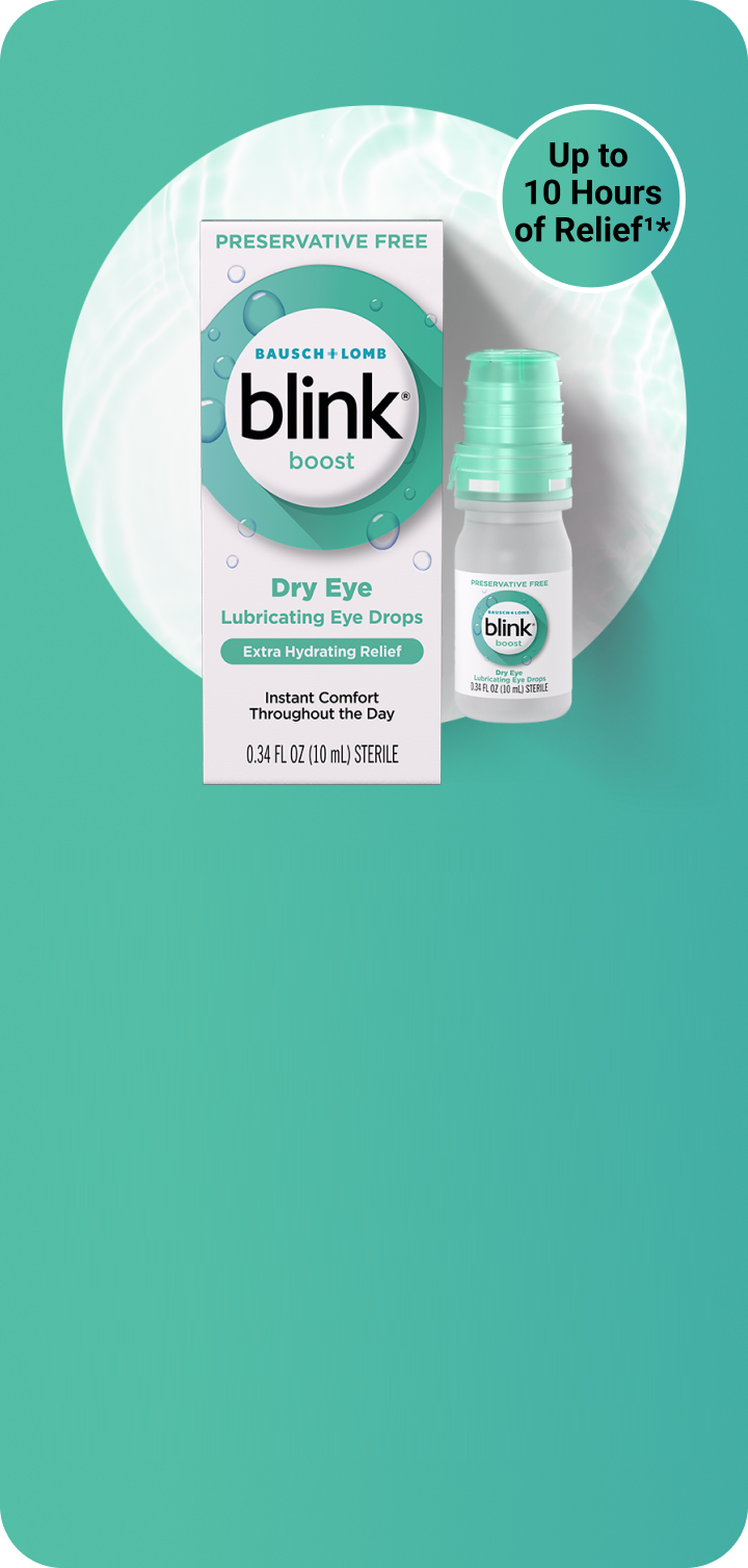 Blink Triple Care package and bottle on a display
